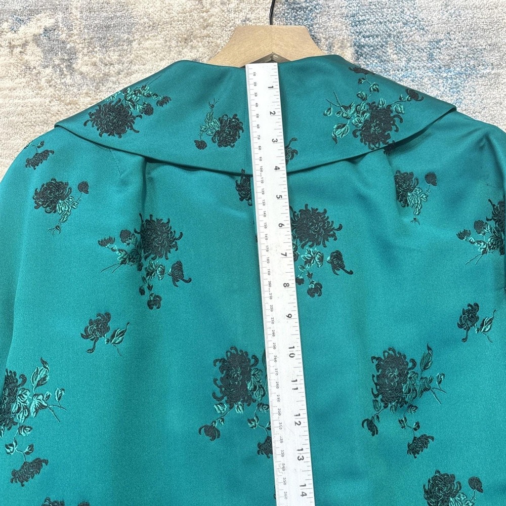 Vintage Teal Embroidered Formal Coat Dress Set Baroque Opera Style Custom Made - Picture 8 of 11